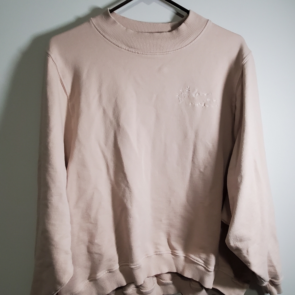Kristin Made Discontinued Love One Another Pink Embroidered Sweatshirt L/XL - Picture 3 of 10